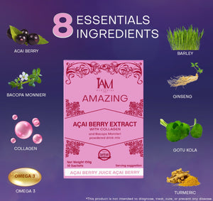 Amazing Açai Berry Extract with Collagen & Bacopa Monieri
